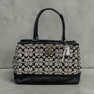 Coach Signature Canvas Turnlock Tote